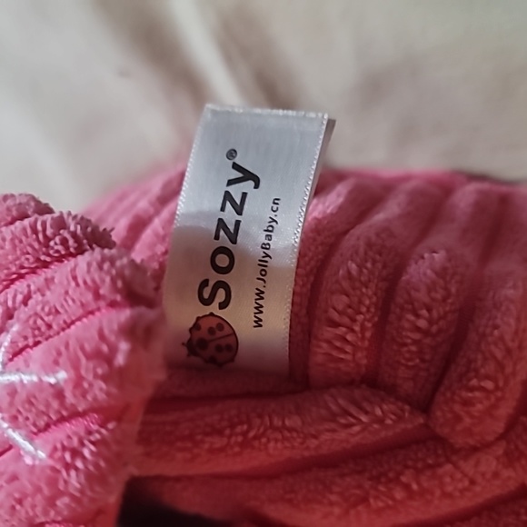 ADORABLE SOZZY- JOLLYBABY PINK CHENILLE OWL BACKPACK- 9 X 9 X 3 - Picture 3 of 9